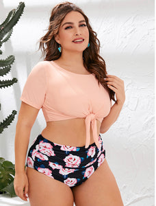 Floral Tie Front Bikini