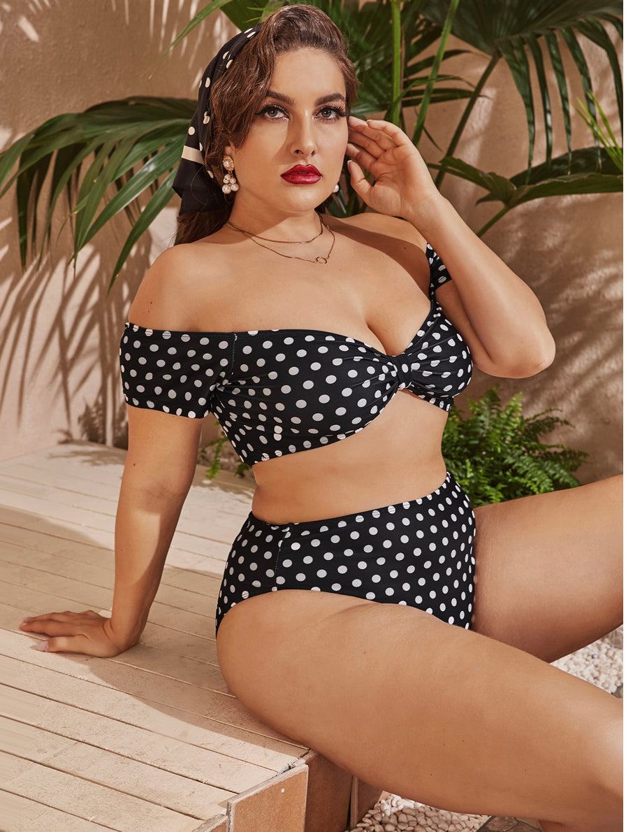 Polka Dot Bardot Highwaist