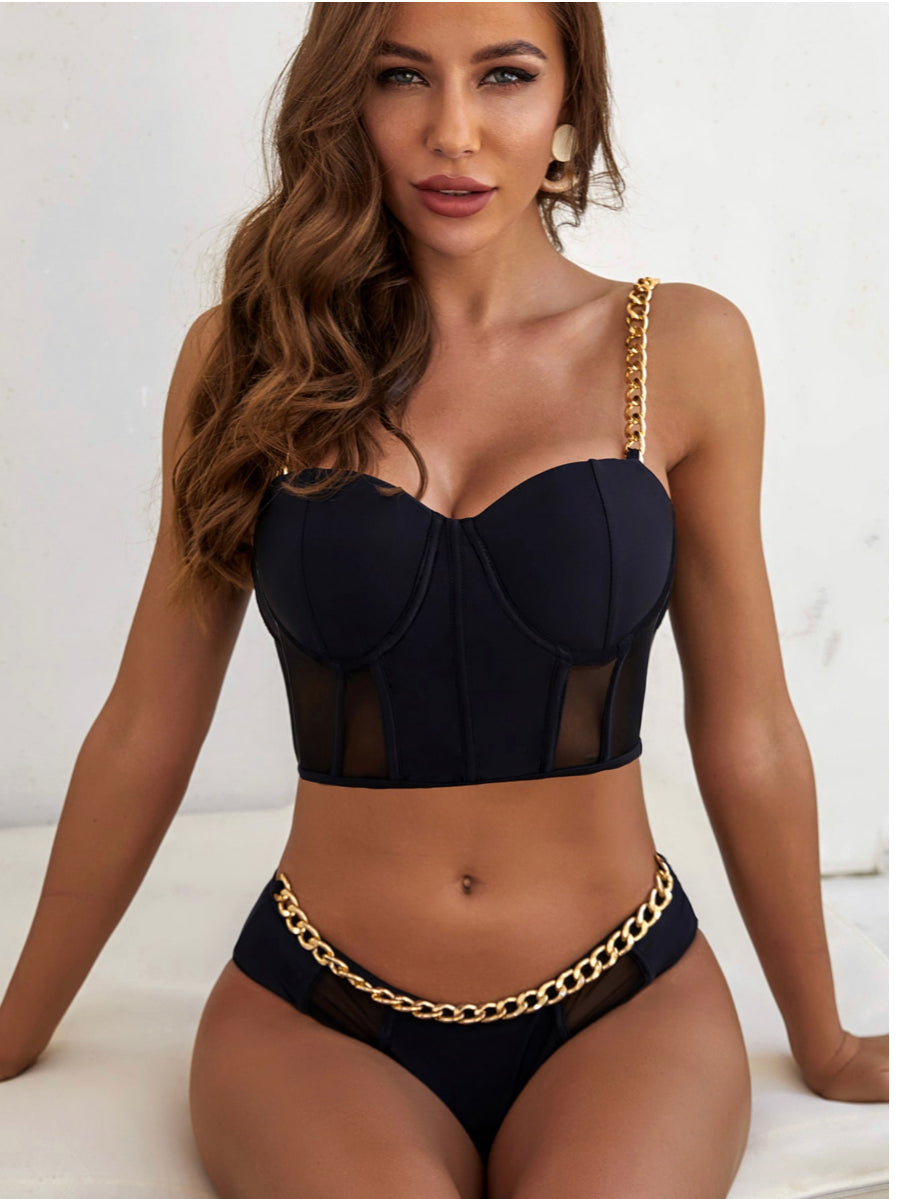 Chain linked Underwire Swimsuit