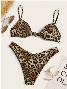 Leopard Print Underwire Set