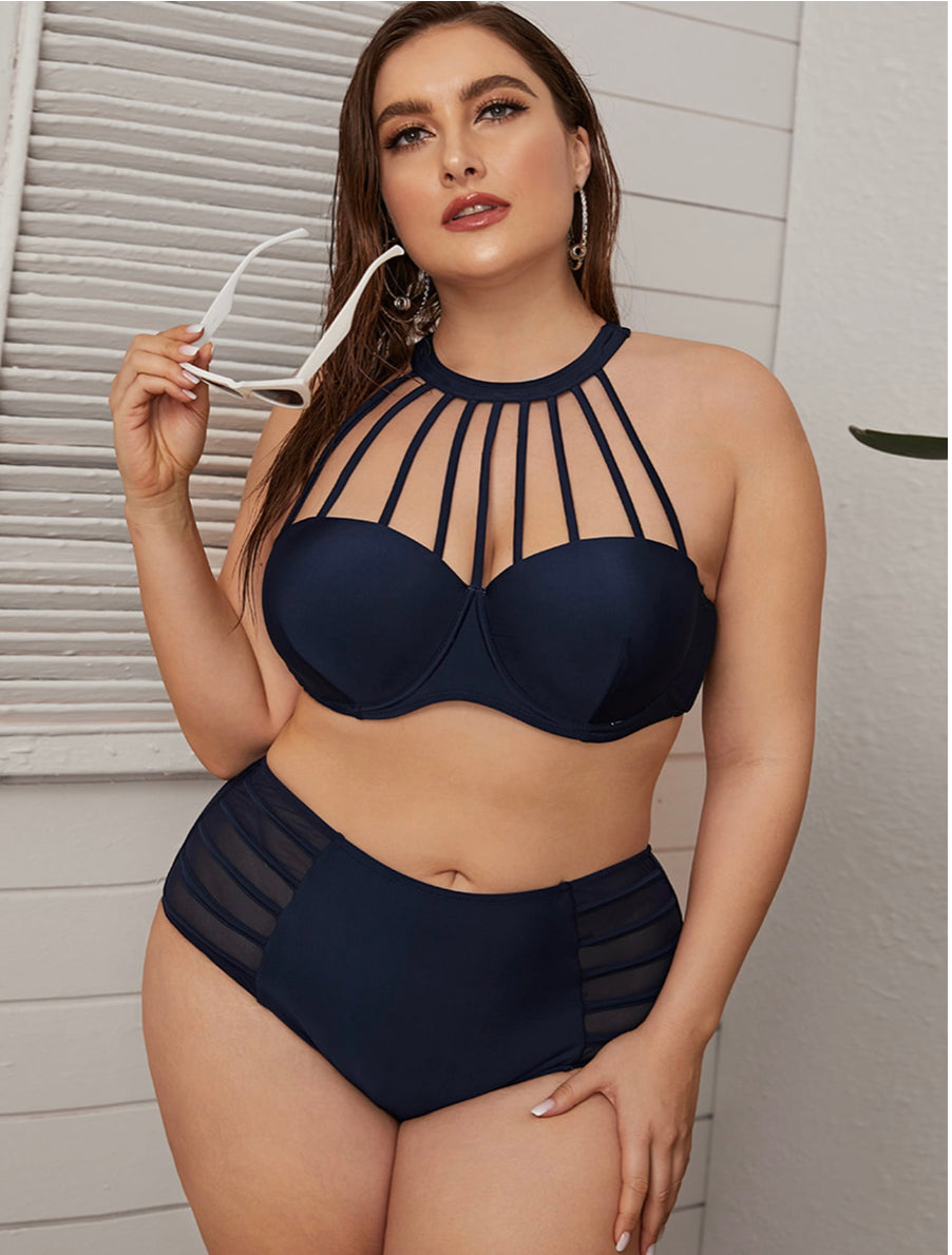 Contrast Mesh Bikini