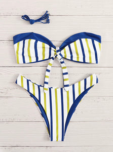 Striped Knot Bsndeau Two Piece